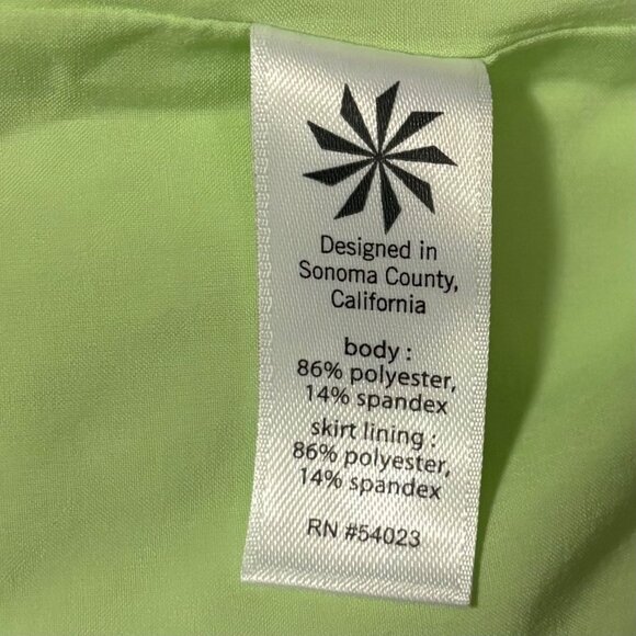 Athleta Womens Astra Dress Size 10 Neon Green Sleeveless Lightweight Casual - Picture 7 of 7